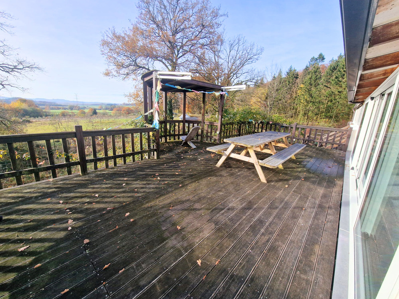 The sunny veranda with sofas